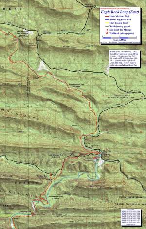 Eagle Rock Loop East topographic trail map at 1:24,000 scale.